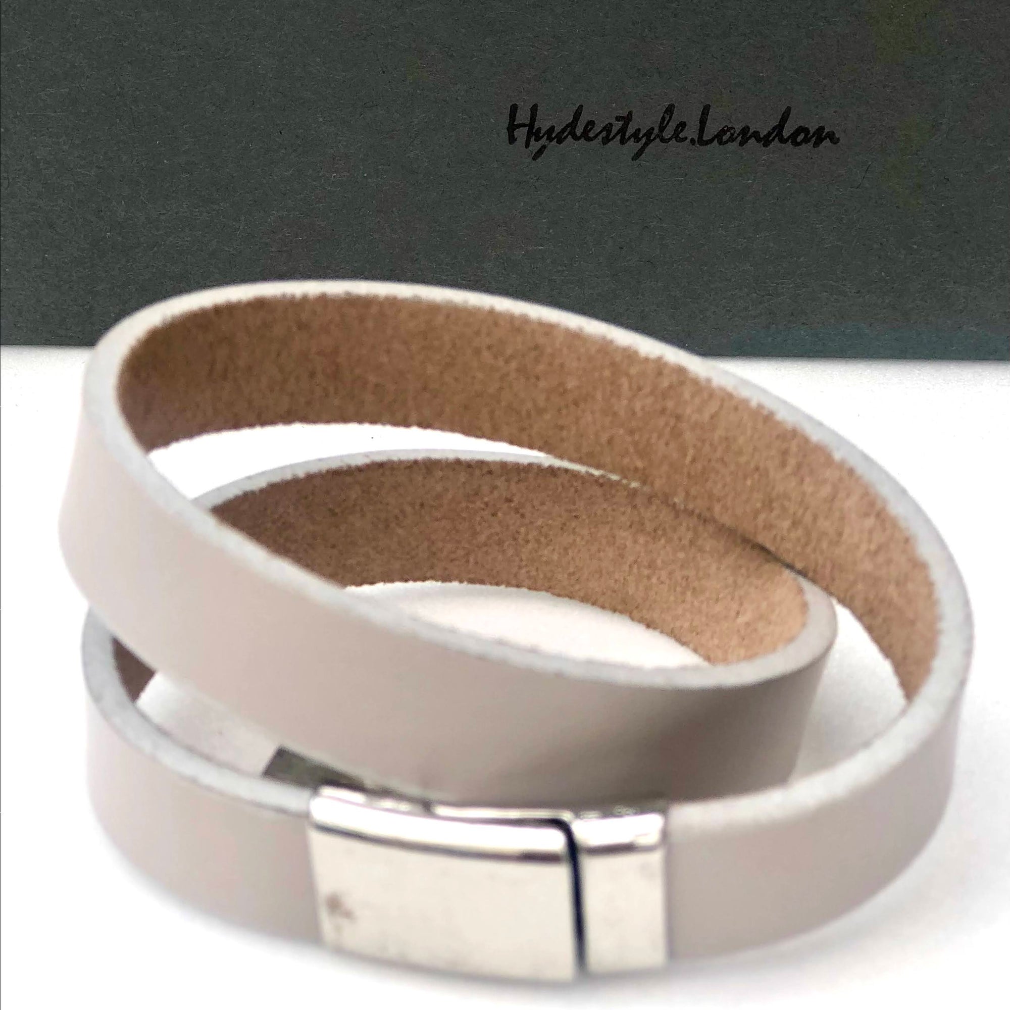 grey leather wrap bracelet