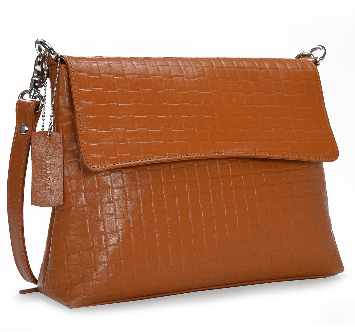 ladies brown leather messenger bag
