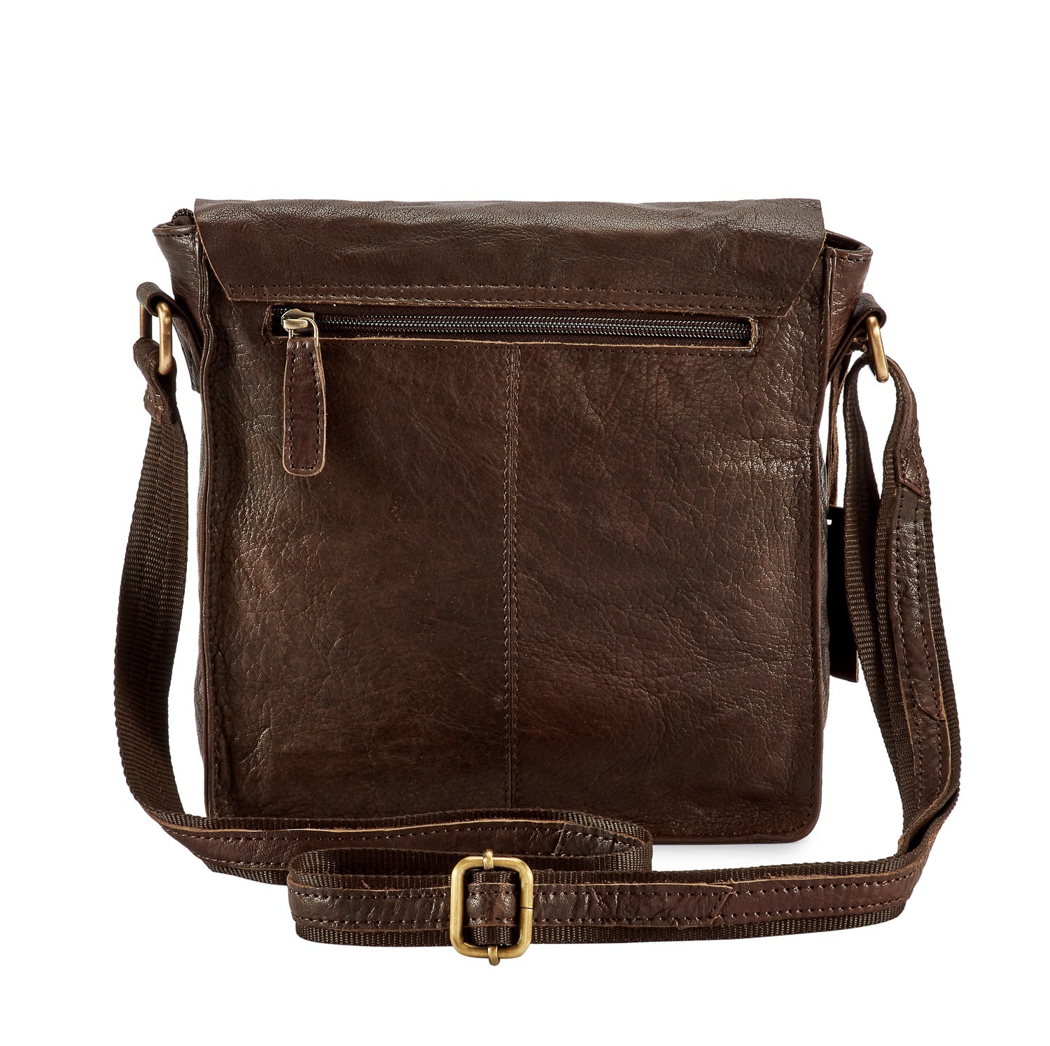Pello Brown washed leather man-bag #UM101 - Small - hydestyle.london