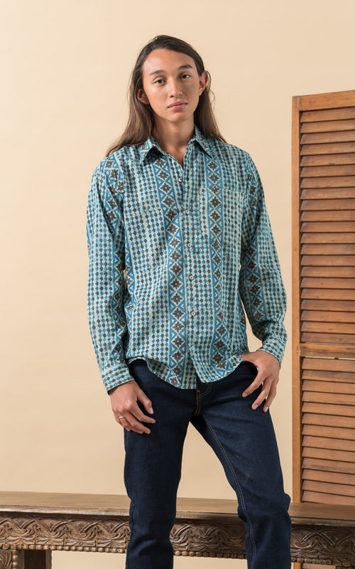 Sleeve, Zion Batik Long Shirt, Passementrie – Teal