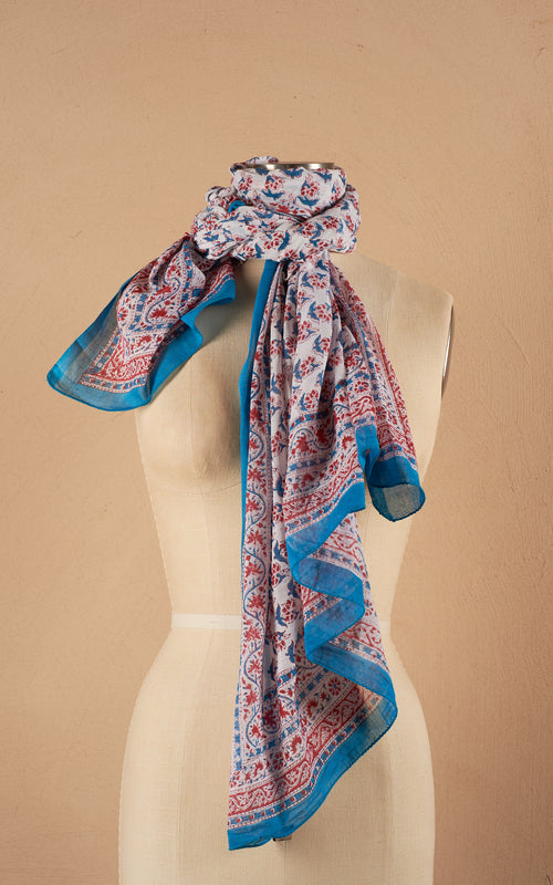 Sarong/Shawl, Turquoise Floral – Passementrie