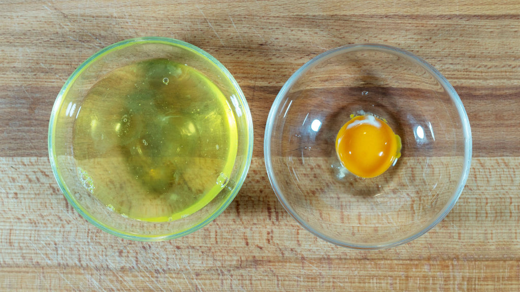 Pour egg whites into the mixture