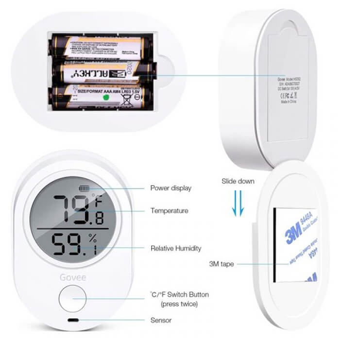 Govee WiFi thermometer and hydrometer, inexpensive and easy off