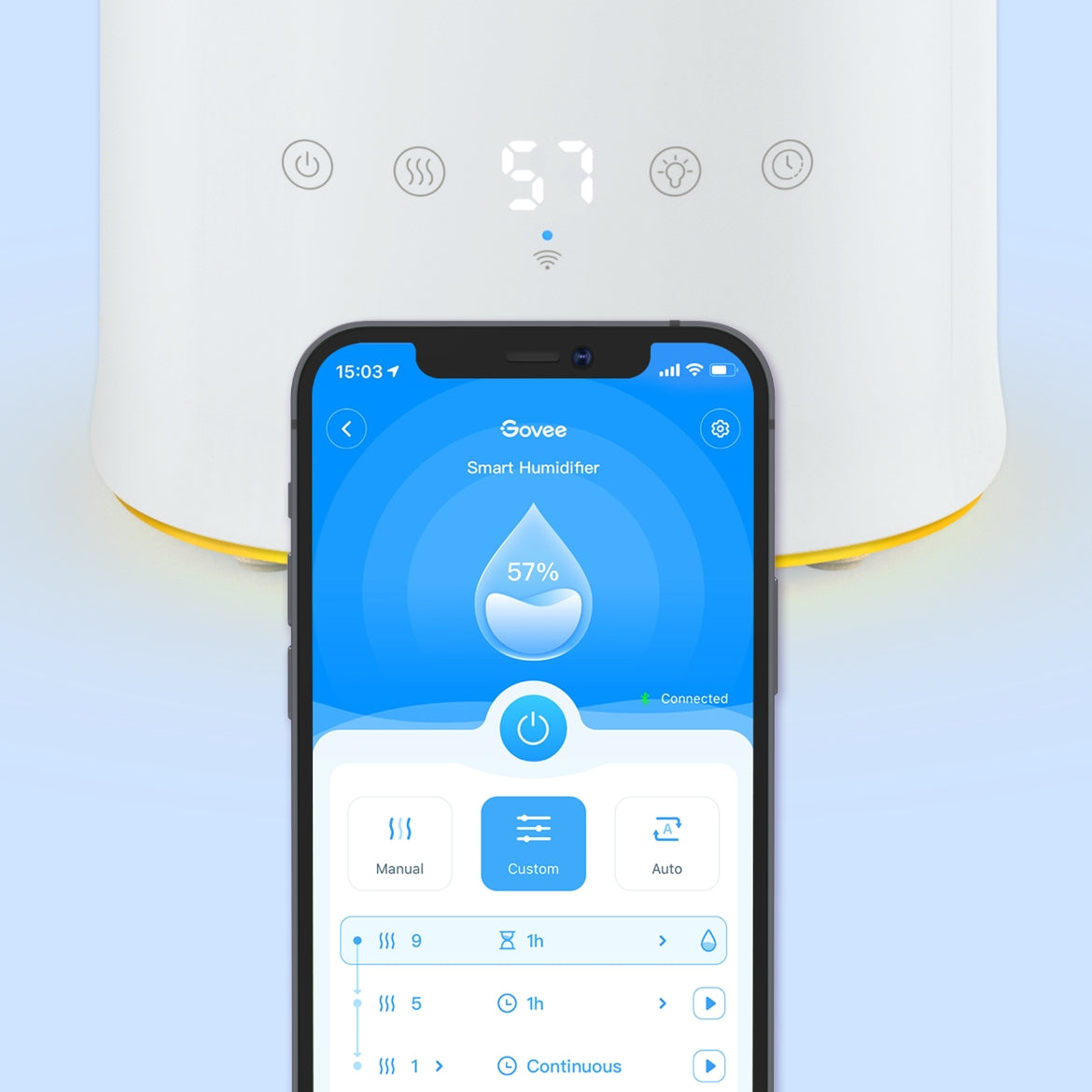  Govee Humidificadores inteligentes WiFi para dormitorio,  humidificadores de niebla fría de llenado superior para bebés y plantas,  funciona con Alexa, ajuste automático de humedad, 24 dB súper silencioso,  difusor de aceite