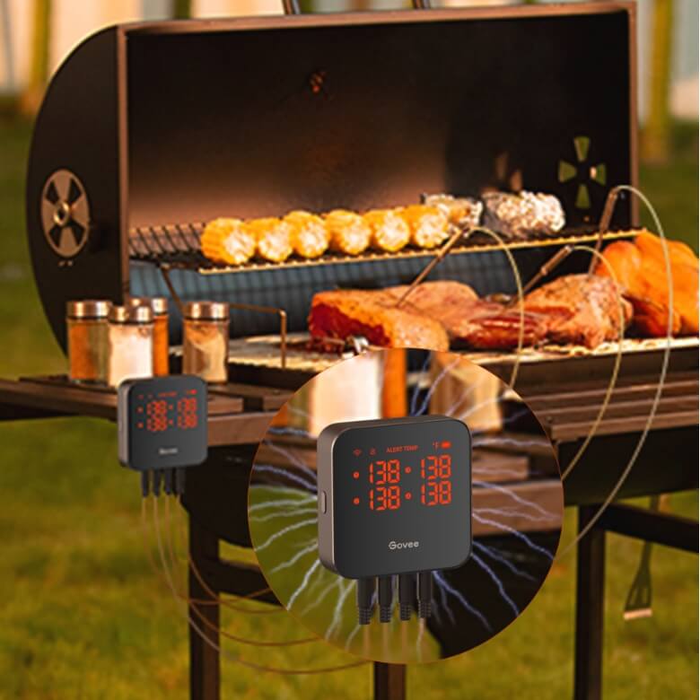 Wireless Meat Thermometer Digital Grill Smoker BBQ Thermometer with a  Stay-In Grill Oven Smoker Probe