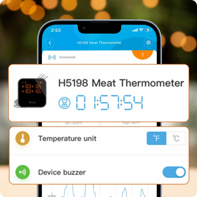 Termómetro de carne para asar Wi-Fi Govee con 4 sondas