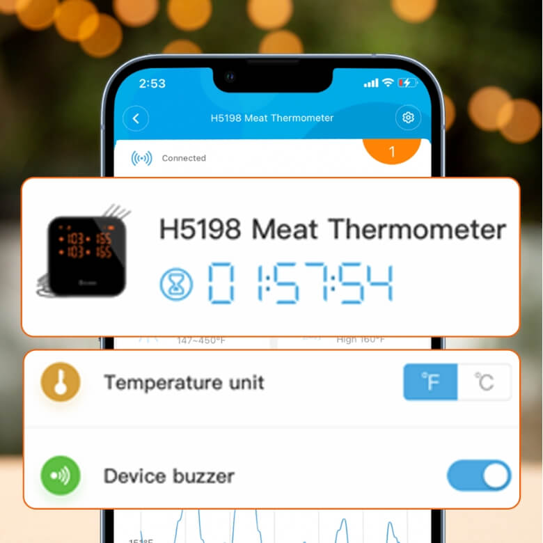 Govee Smart Meat Wireless Thermometer H5181 Black Thermocouple Accurate