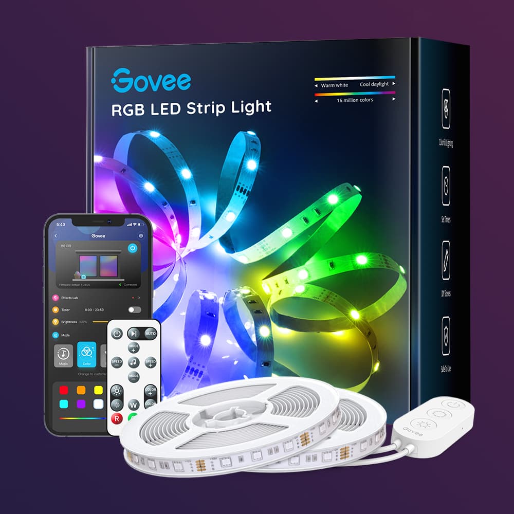 

Govee RGB Bluetooth Strip Lights 32.8ft [$99.99 for 3 Items] (Default Title)