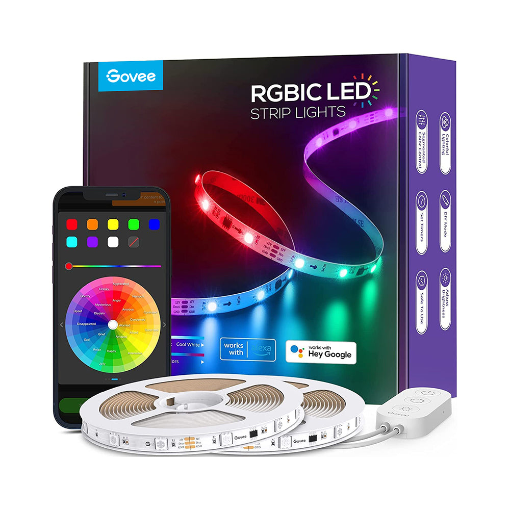 

Govee RGBIC Wi-Fi+Bluetooth LED Strip Lights 16.4FT [$99.99 for 3 Items] (Default Title)