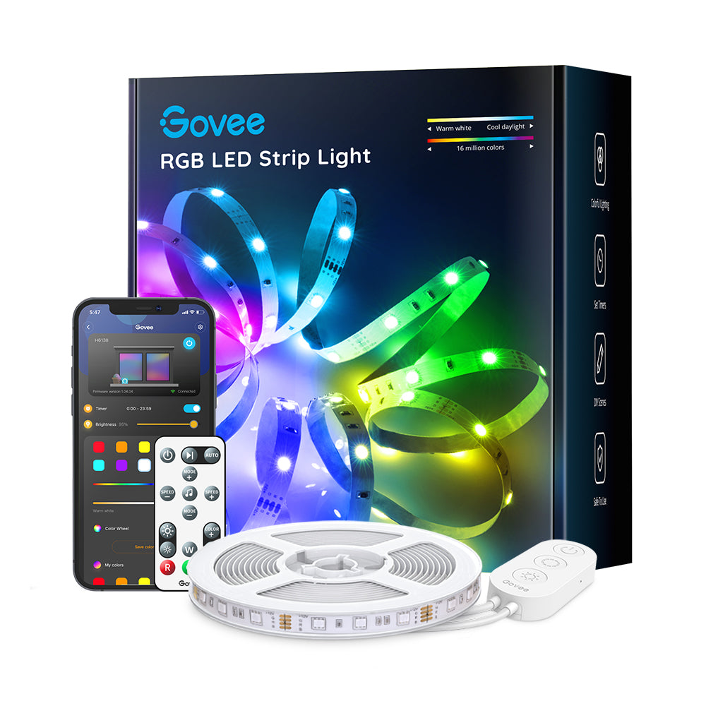 

Govee RGB LED Strip Lights With Remote, 16.4 Feet