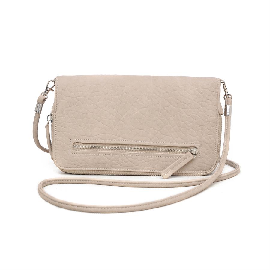 KENDALL + KYLIE Light Beige Pebble Top Handle Crossbody Messenger