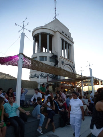 dusk on the rooftop of circulo de bellas artes Madrid Spain