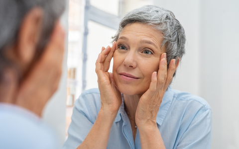 Old age woman having back problems