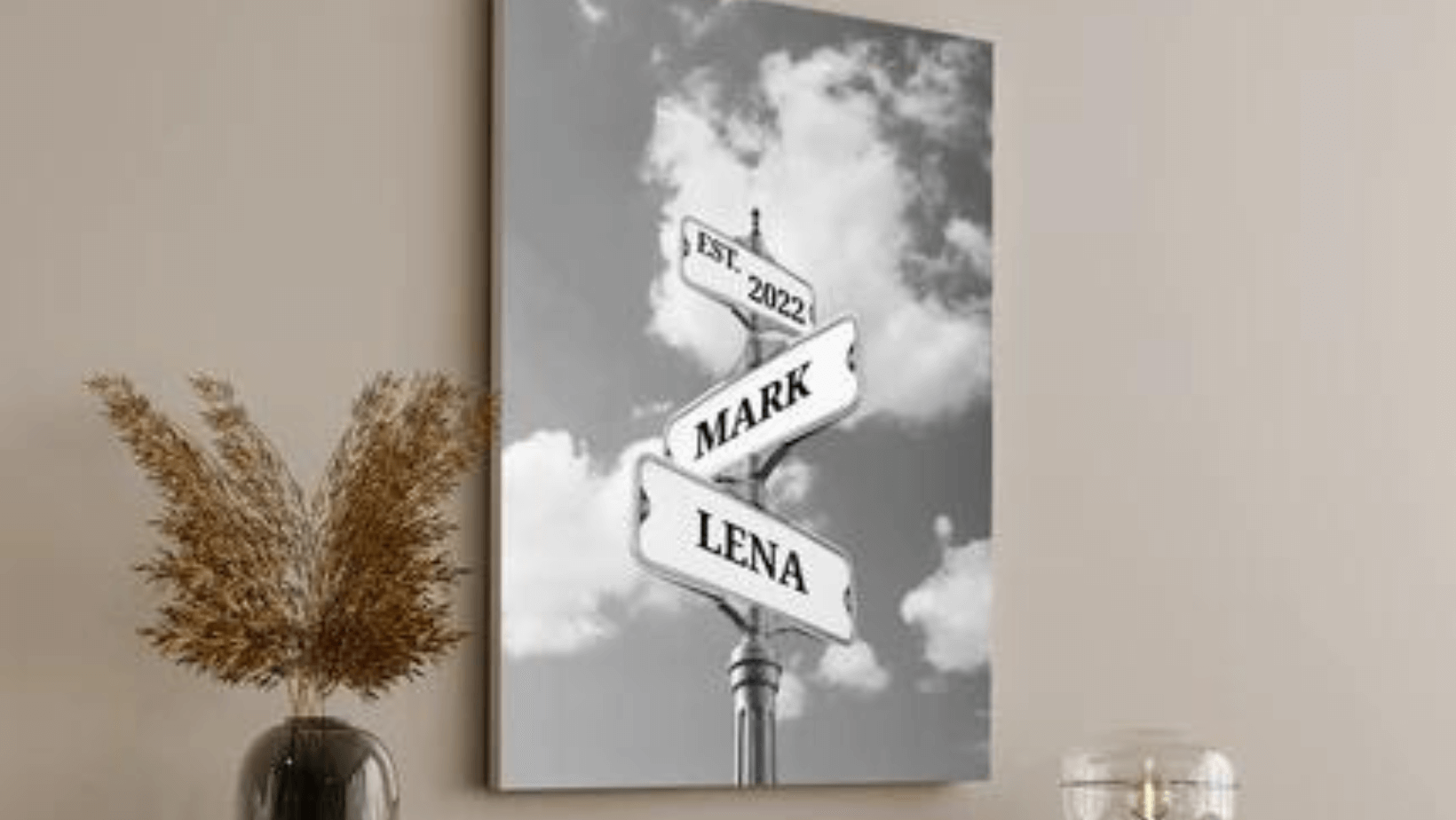 Personalized canvas street sign with name