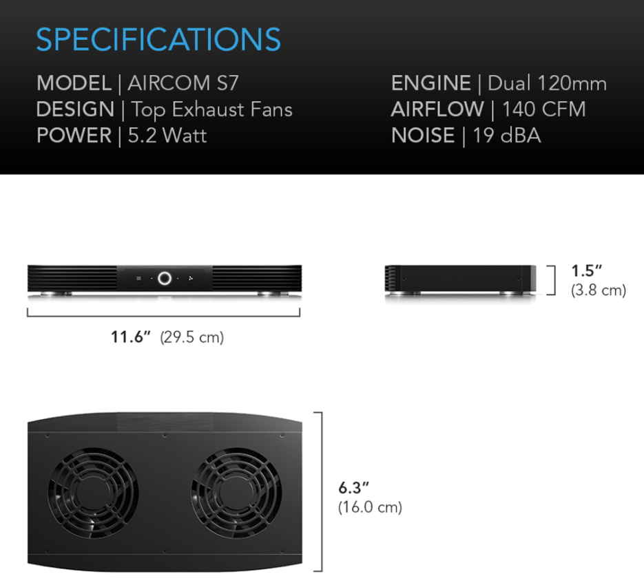 ac infinity aircom s7 receiver and av cooling fan australia hi fi