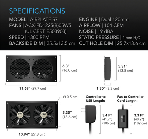 ac infinity airplaye s7 home theatre and av cabinet cooling fan australia hi fi1