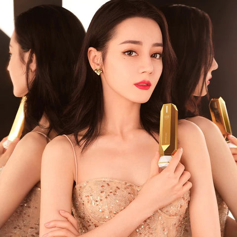 Chinese actress Dilraba Dilmurat holding the Tripollar Stop VX Gold 2 - Tripollar Stop VX Gold 2 Review - BeautyFoo Mall Malaysia