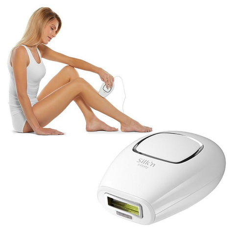 Beautiful woman using the Silk’n Infinity 2.0 hair removal device - Epilator vs Shaver - BeautyFoo Mall permanent hair removal