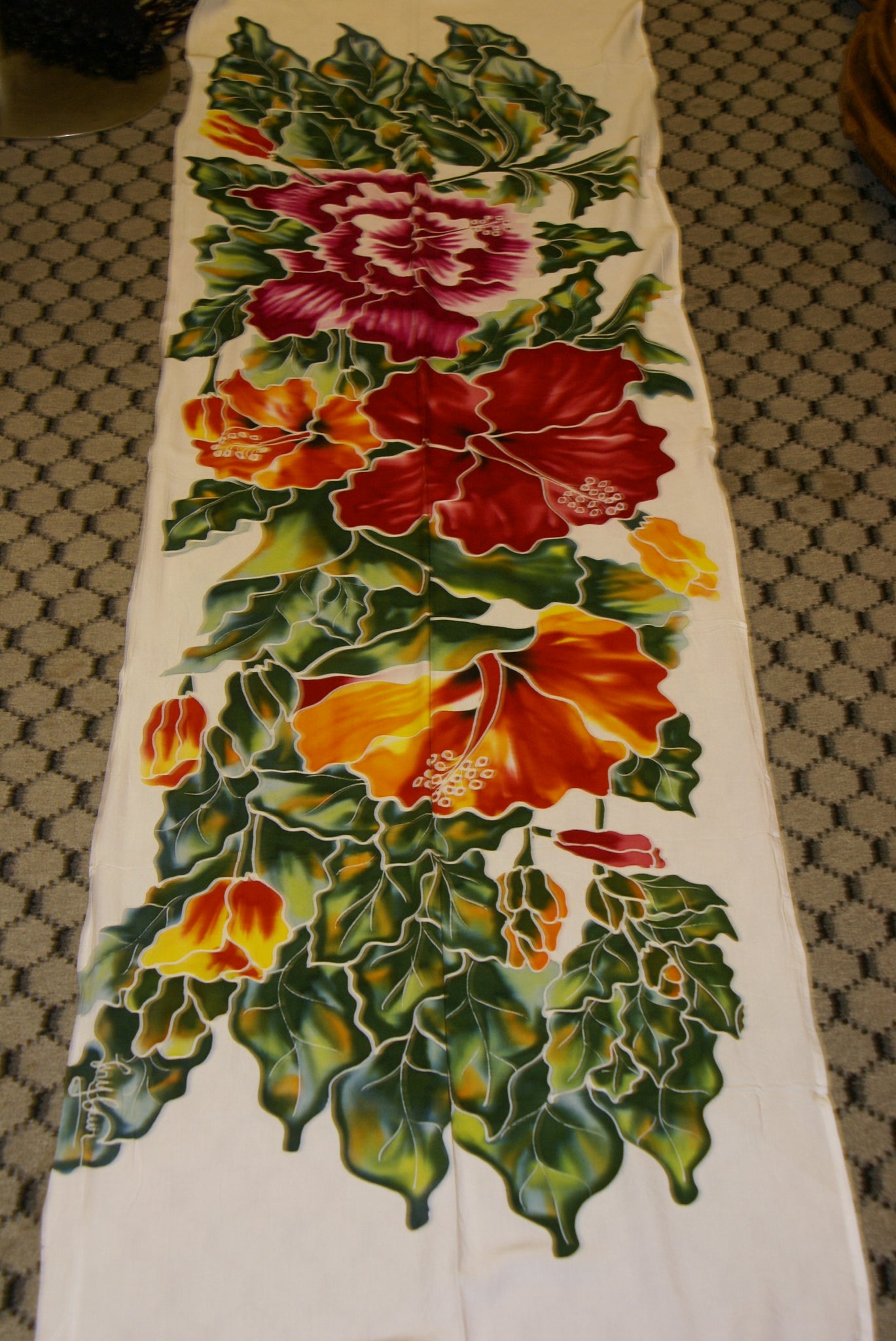 HIGH QUALITY HAND PAINTED TEXTILE FABRIC HALF SARONG OR BEACH SKIRT, S –  Rarest Finds