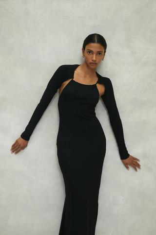 Robe noire Avec Studio marque française vêtements nouvel an classe écoresponsable éthique haute couture