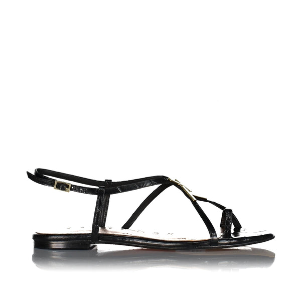 lerinna embossed croc effect flat sandals