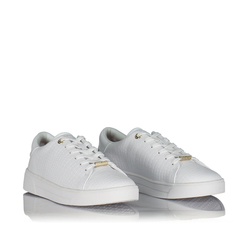 ted baker zennco croc minimal trainers in white