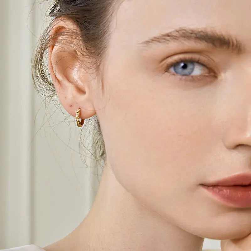 18K Gold Diamond Butterfly Hollow Ear Studs Earrings – HELAS Jewelry