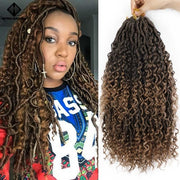 Spring sunshine 14 18inch Messy Goddess Locs River Faux Locs Curly Crochet Braid Bohemian Soft Synthetic Braids Hair Extensions
