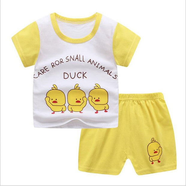 Baby Clothing Sets summer Baby Boys girls Clothes Infant cotton boys Tops T-shirt+Pants Outfits kids clothes Set Children cloth