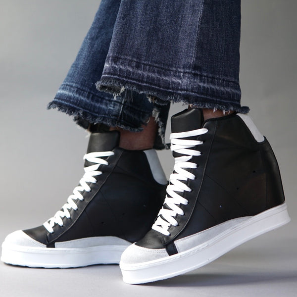 Fearless Black Wedge Sneaker | Buy Sneakers Online CynthiaRichard