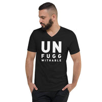 UNFUGGWITHABLE  - Unisex T-Shirt mit V-Ausschnitt - schwarz - Fuggly