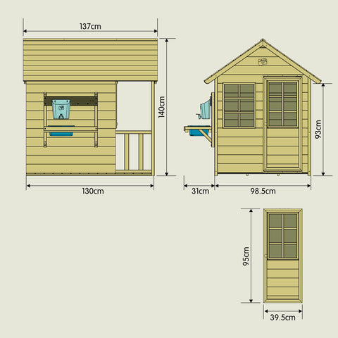 TP Deluxe Meadow Cottage Playhouse Dimensions