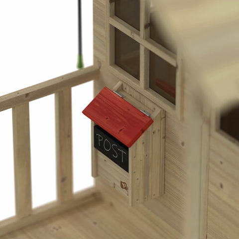 Wooden postbox playhouse accessory