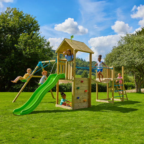 Skywood wooden climbing frame with slide