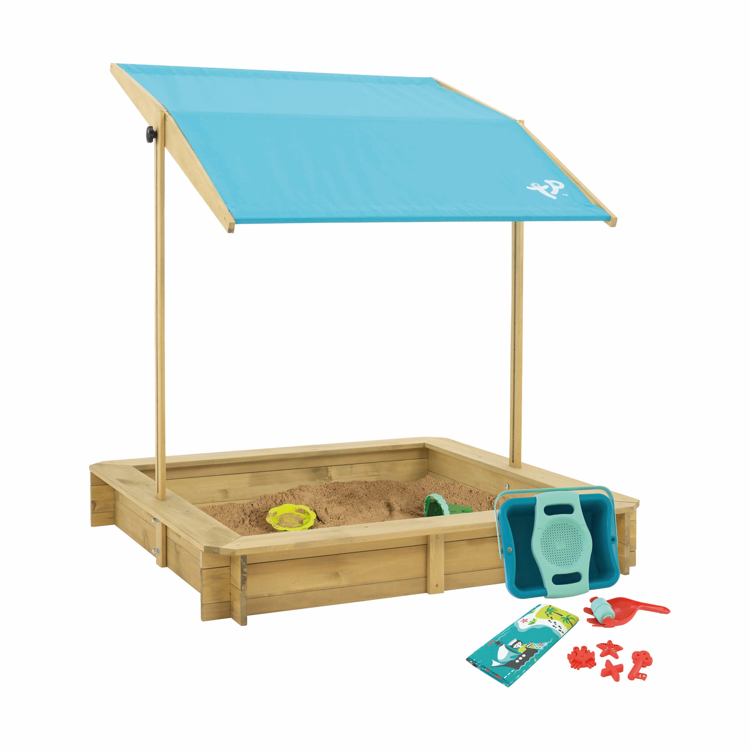 TP Wooden Sandpit with Sun Canopy and Dig & Explore Accessory Kit - FSC<sup>®</sup> certified