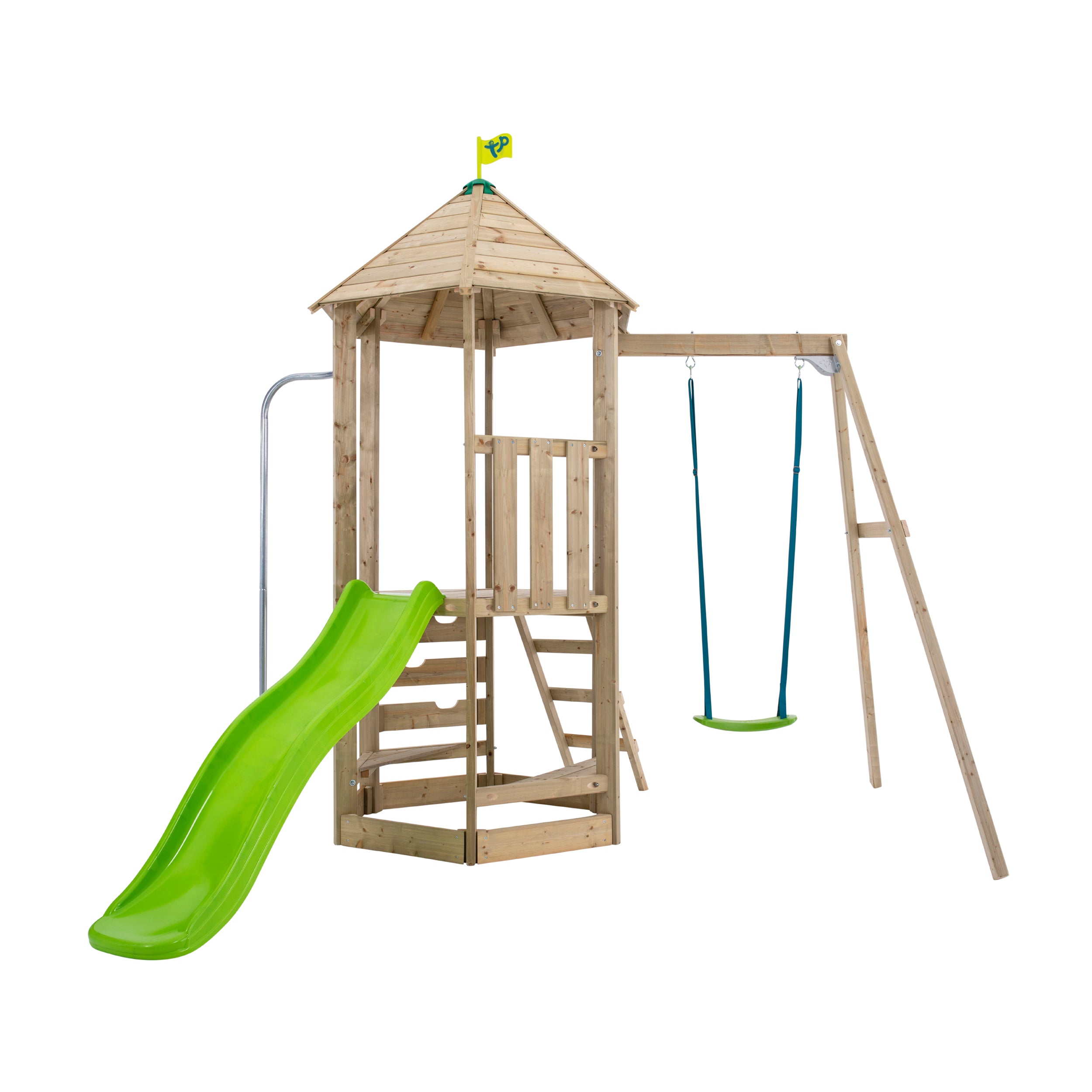 TP Castlewood Ludlow Wooden Climbing Frame with Single Swing Set & Slide - FSC<sup>®</sup> certified