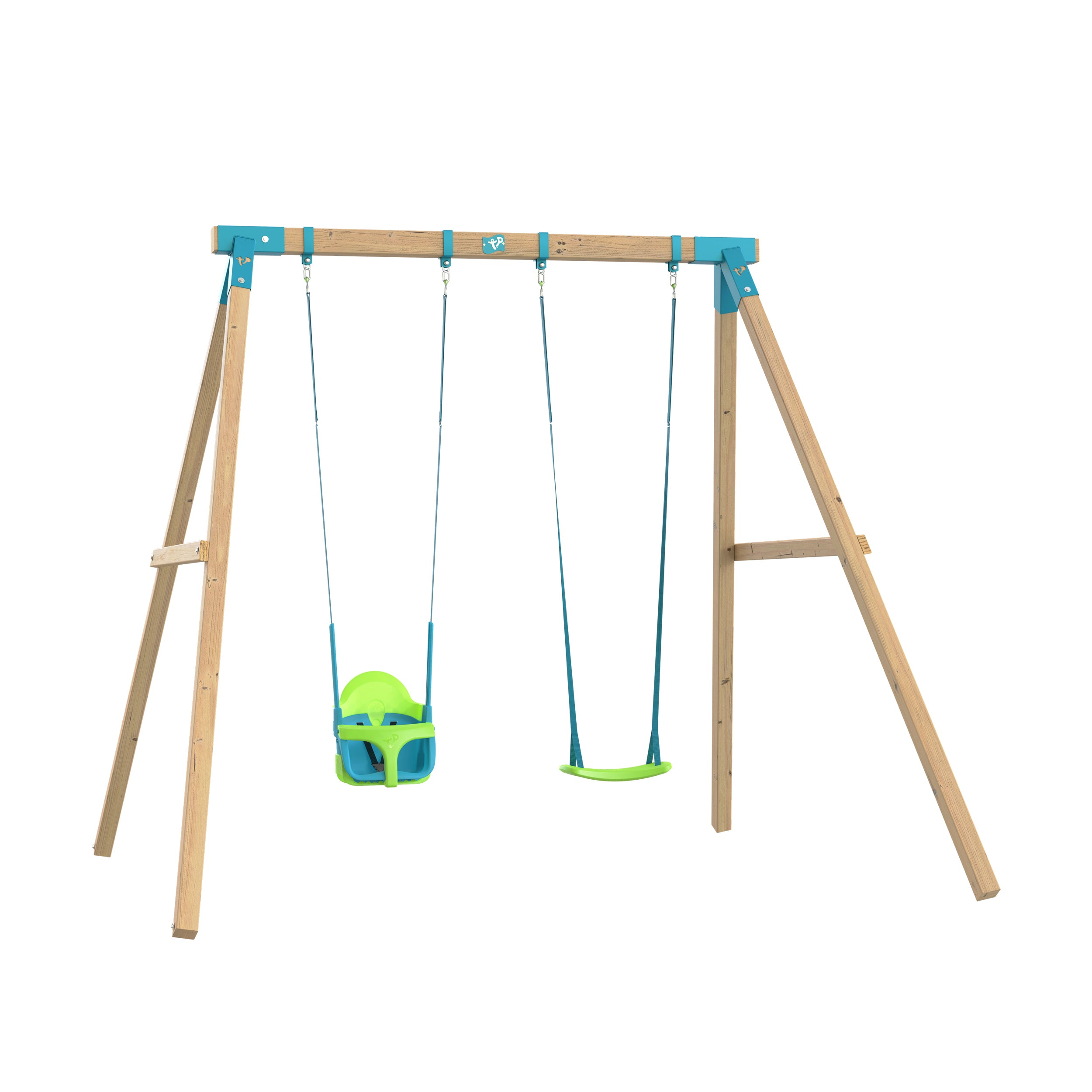 TP Kingswood Double Swing Squarewood Set with Quadpod - FSC<sup>®</sup> certified