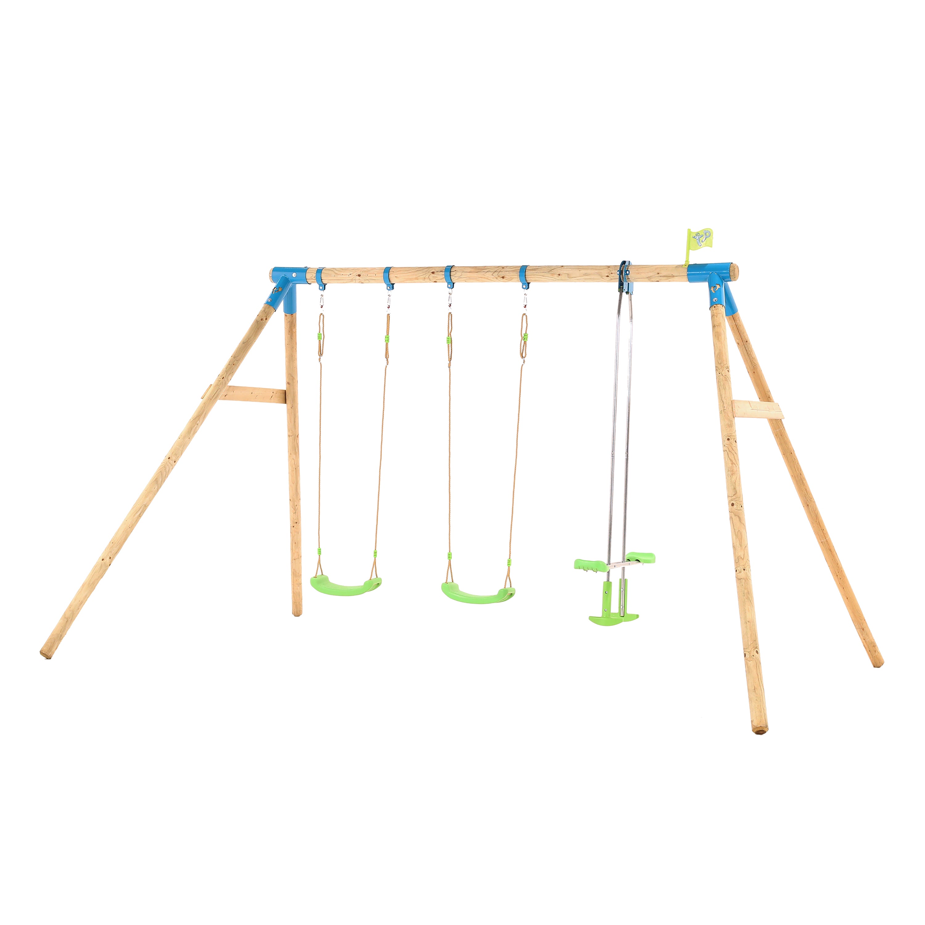 TP Knightswood Triple Wooden Swing Set With Glide Ride - FSC<sup>®</sup> certified