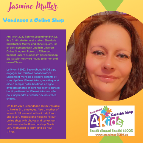 Jasmine Muller - Vendeuse et Online Shop Secondhand4KIDS Ettelbruck