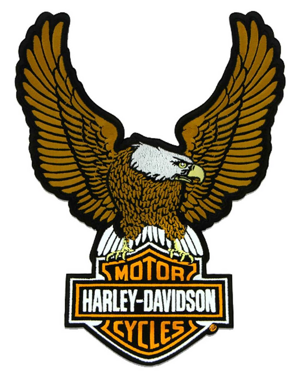 Harley-Davidson® 4 in. Embroidered Sharp H-D Emblem Sew-On Patch -  Black/Orange