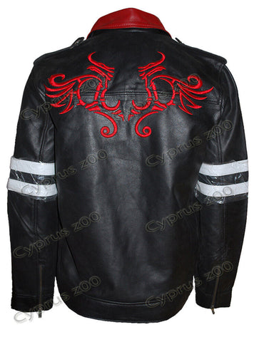 Mens Cobra Kai Johnny Red Retro Leather Jacket - 2XL / Vegan