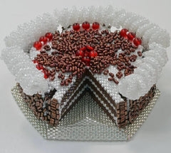 Blackforest Gateau Beaded Box by Katie Dean Beadflowers