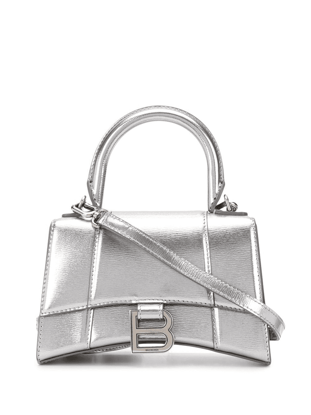 balenciaga silver hourglass bag