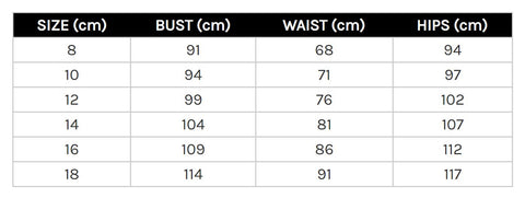 Lisa Barron Size Guide