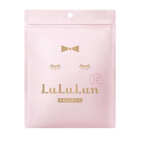Lululun Pink Facial Sheet Mask Balanced Moisturizing 7 Sheets