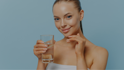 Combat dry skin by staying hydrated with plenty of water