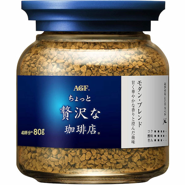 Ajinomoto Agf Slightly Luxurious Coffee Shop Modern Blend Instant Coffee Bottle 80g