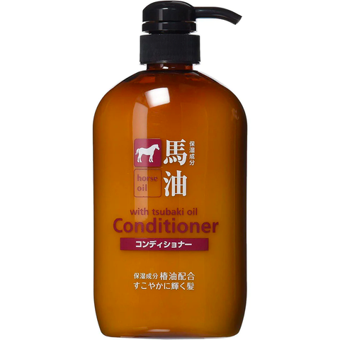 Kumano Yushi conditioner includes Horse Oil which absorbs deeply into damaged hair and protects it from damage.