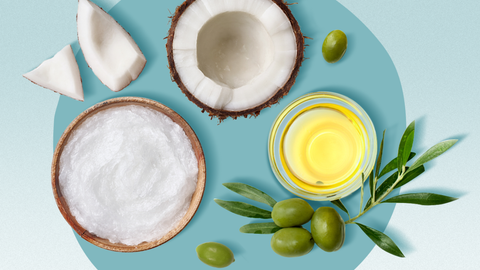 Smooth frizzy curls, boost shine with a coconut or olive oil DIY mask