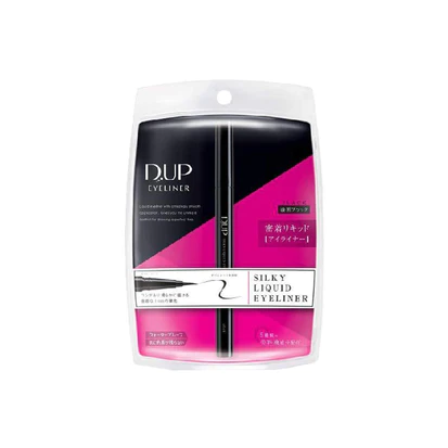 D-Up Silky Liquid Eyeliner Jet Black Color ensures long-lasting wear, easy removal, and moisturizing elements.